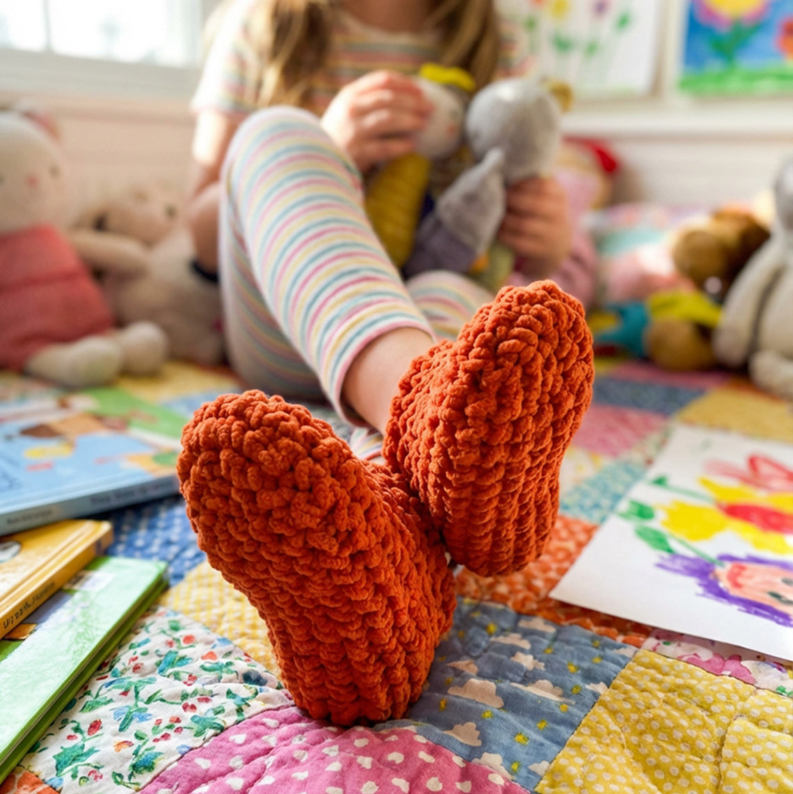 Crochet Beginner Slippers with Velvet Yarn