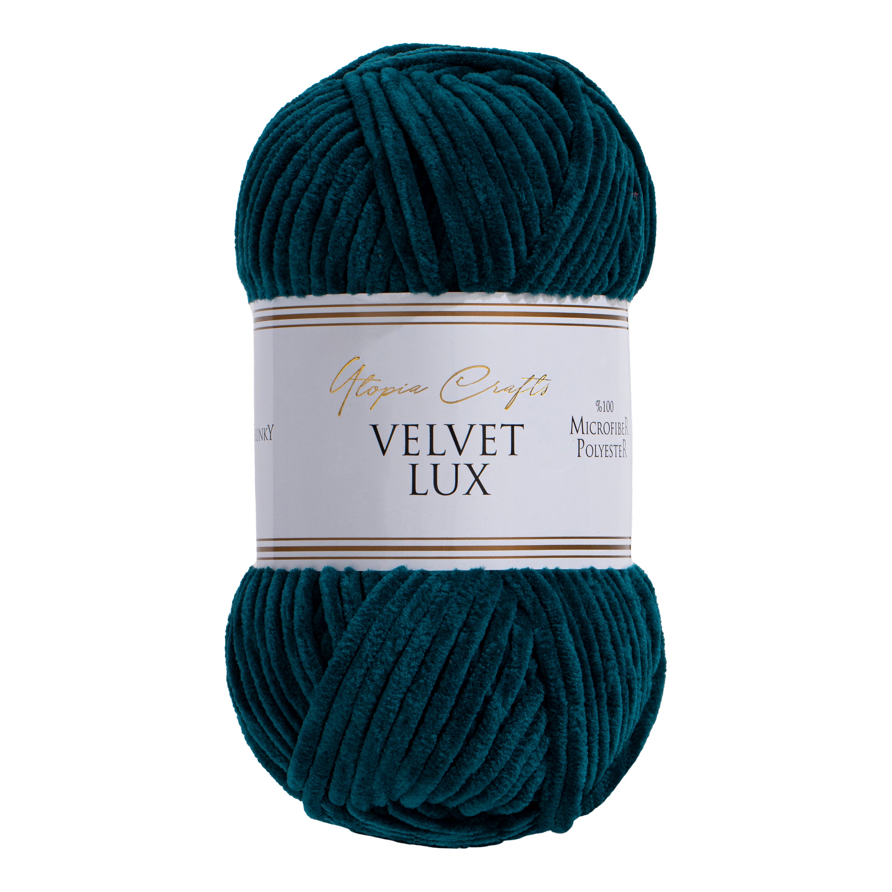 Utopia Crafts Velvet Lux Chenille Super Soft Chunky Yarn 100g - 110m (Petrol Green / Extra Soft