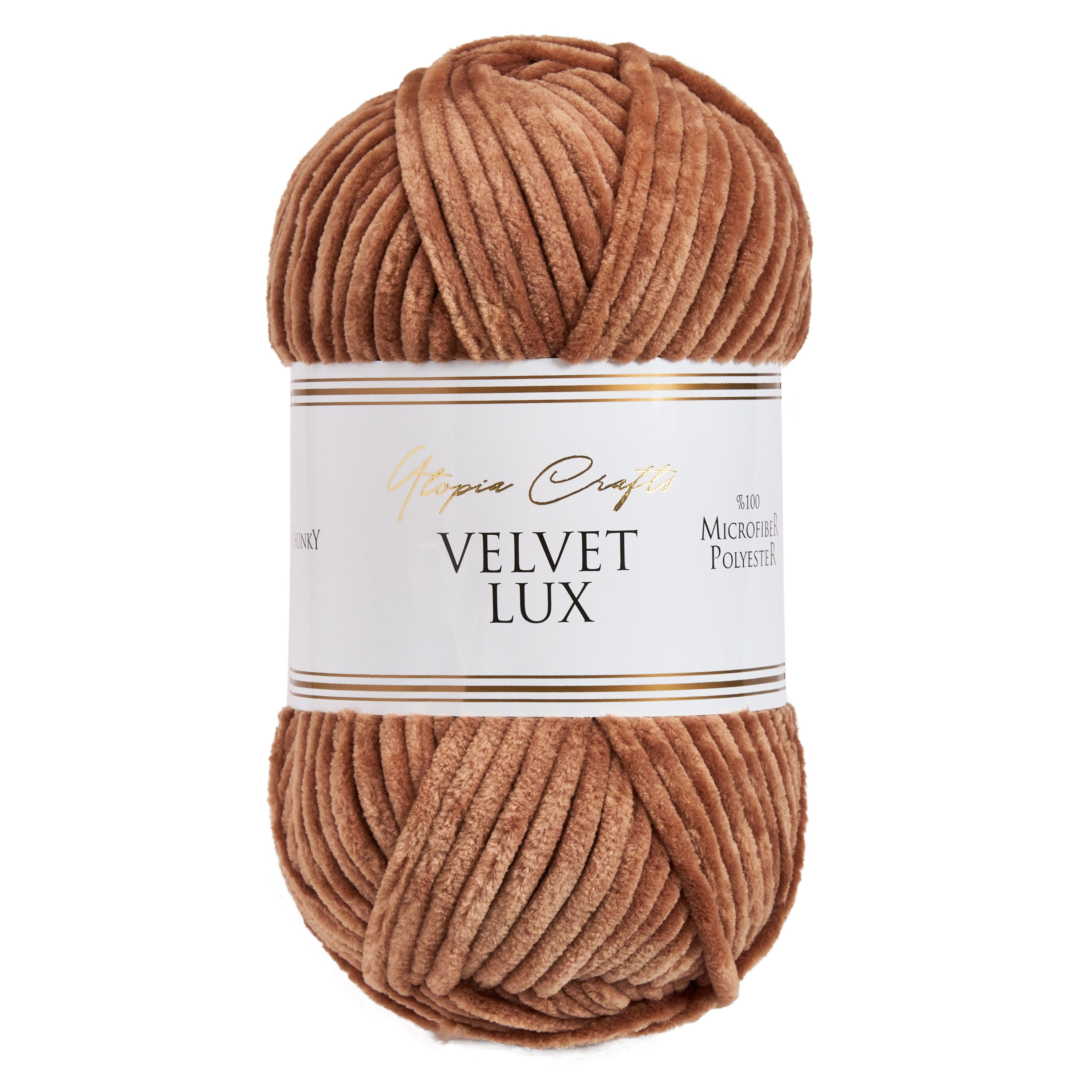 Utopia Crafts Velvet Lux Chenille 100g (Brown / Extra Soft)