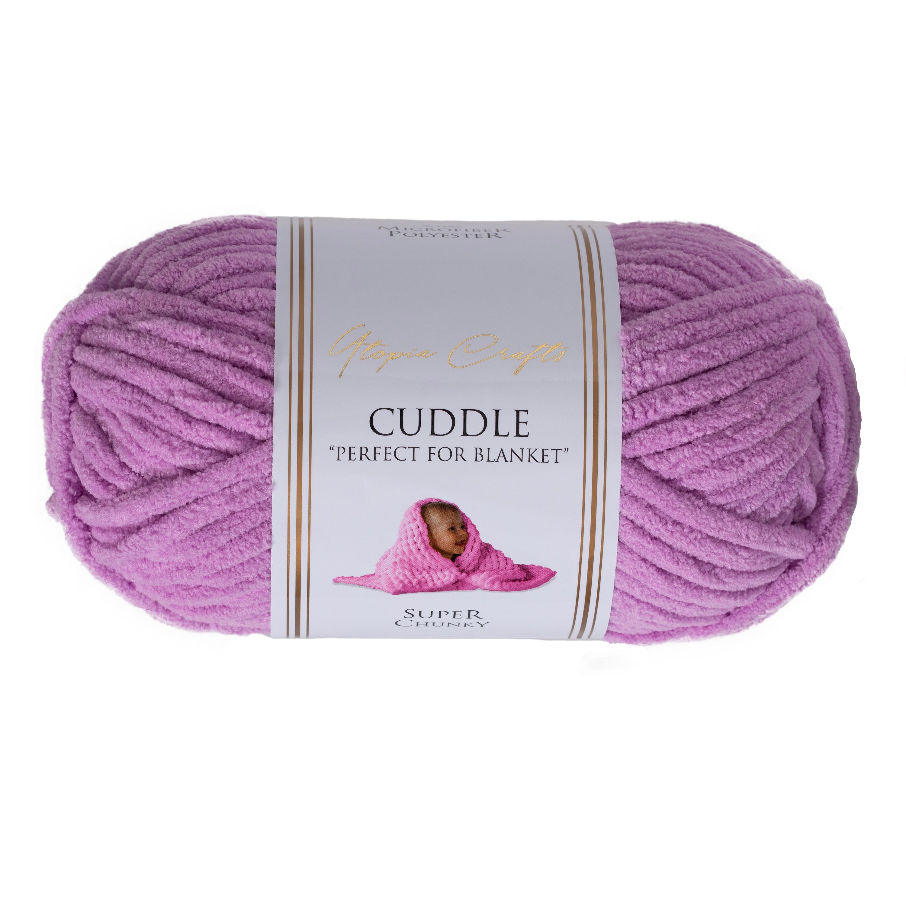 Utopia Crafts Cuddle Super Chunky Chenille Soft Yarn for Knitting and Crochet, 100g - 60m (Lavender