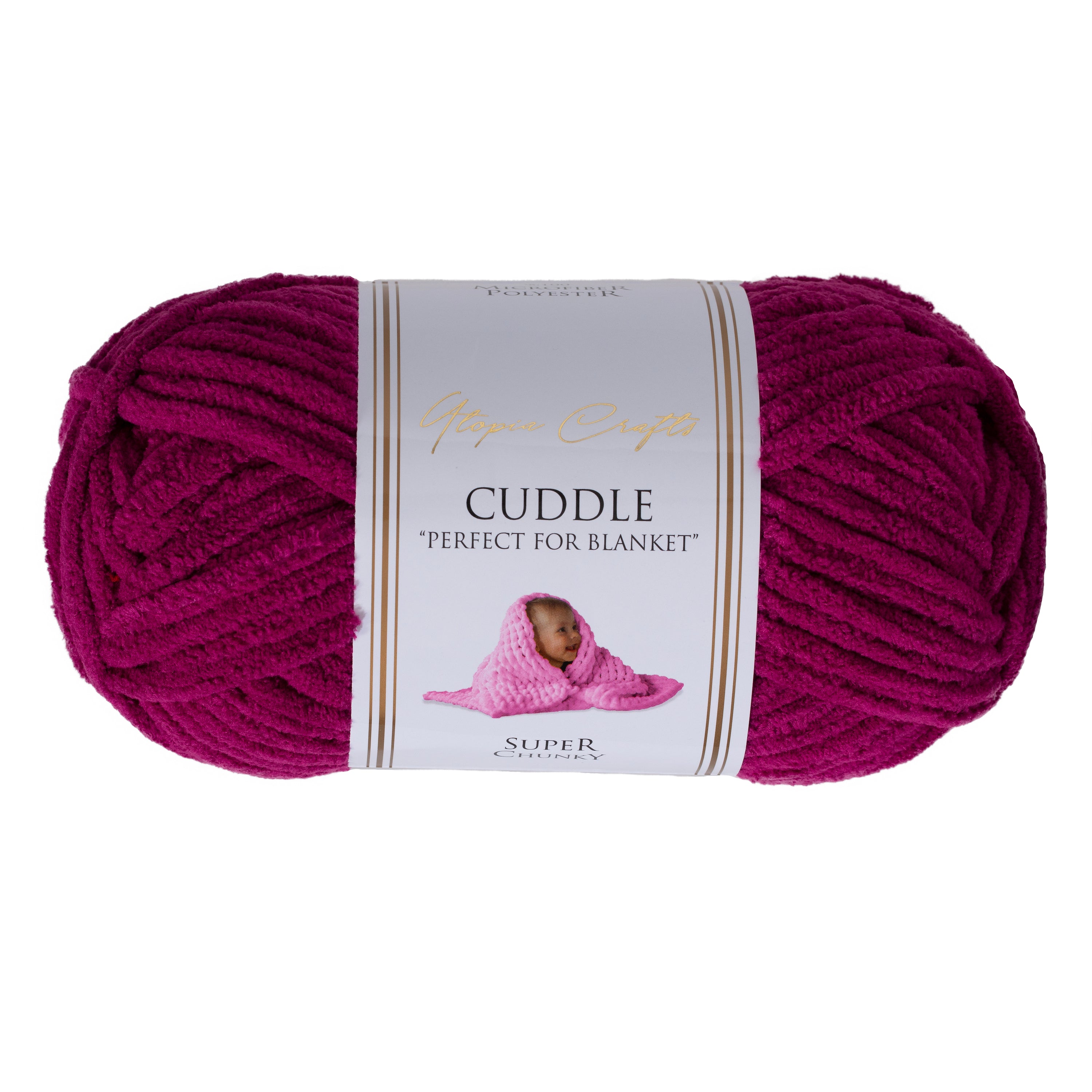 Utopia Crafts Cuddle Super Chunky Chenille Soft Yarn for Knitting and Crochet, 100g - 60m (Purple)