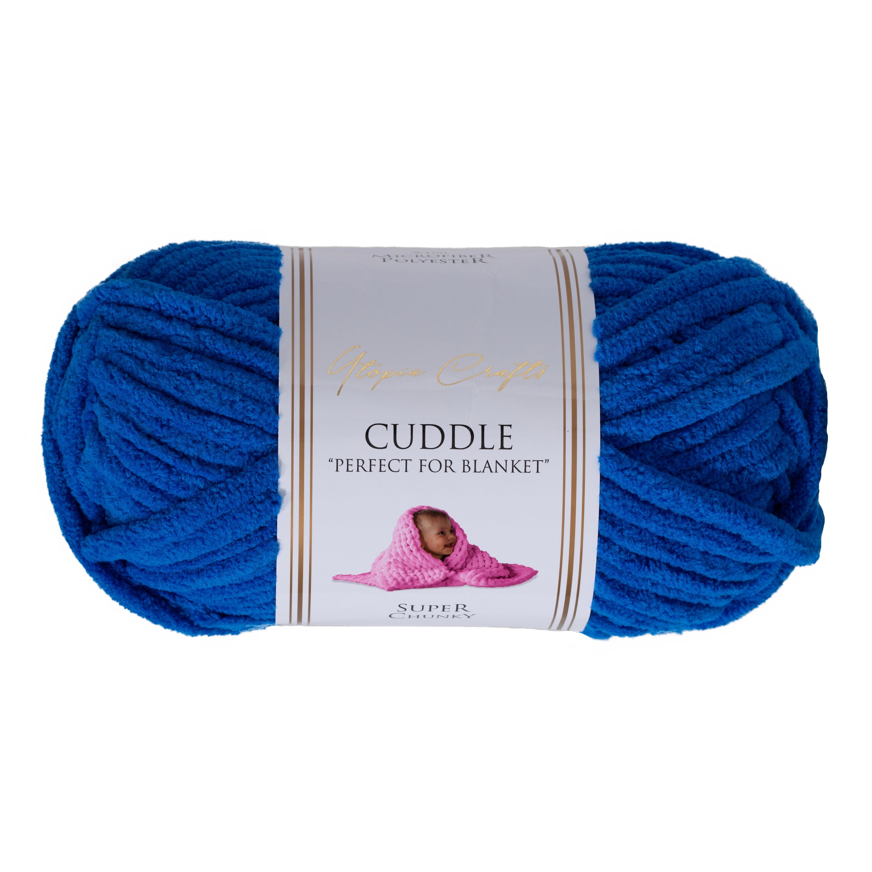 Utopia Crafts Cuddle Super Chunky Chenille Soft Yarn for Knitting and Crochet, 100g - 60m (Royal Blue)