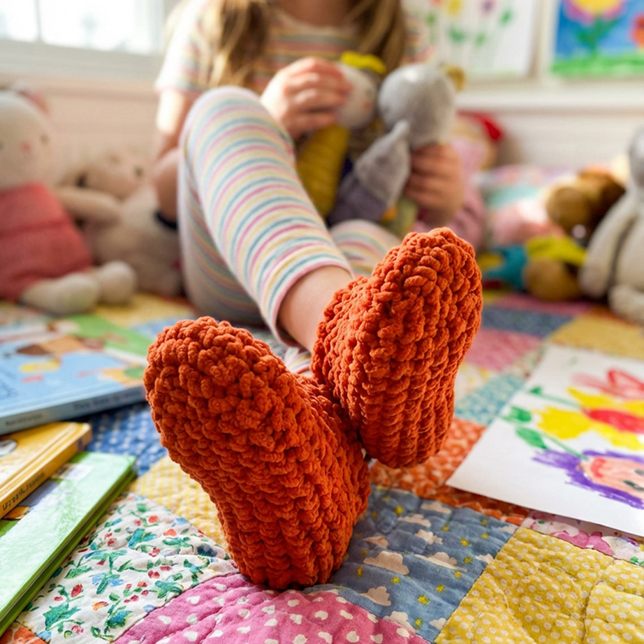 Crochet Beginner Slippers with Velvet Yarn