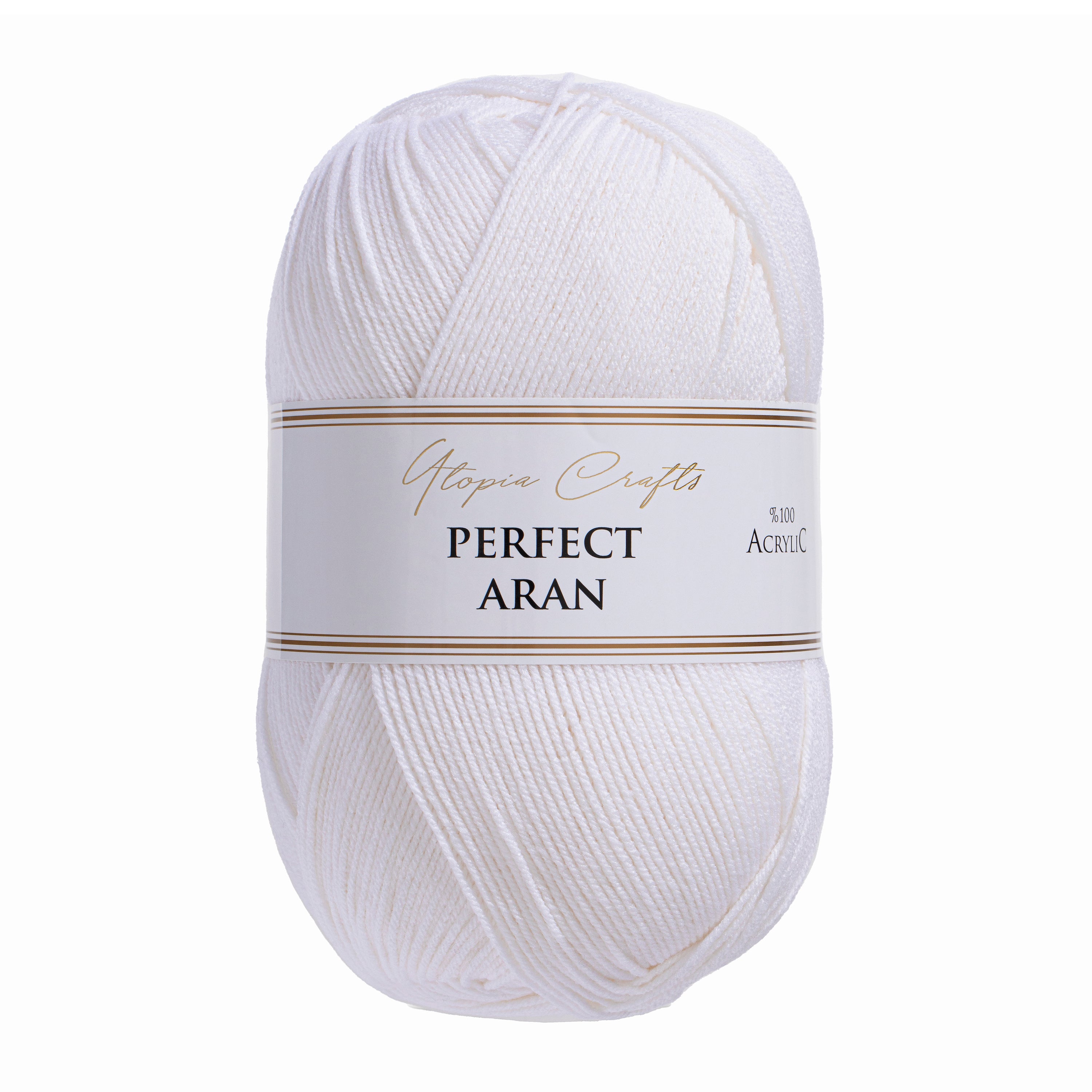 Utopia Crafts Aran Knitting and Crochet Yarn, 400g [White]