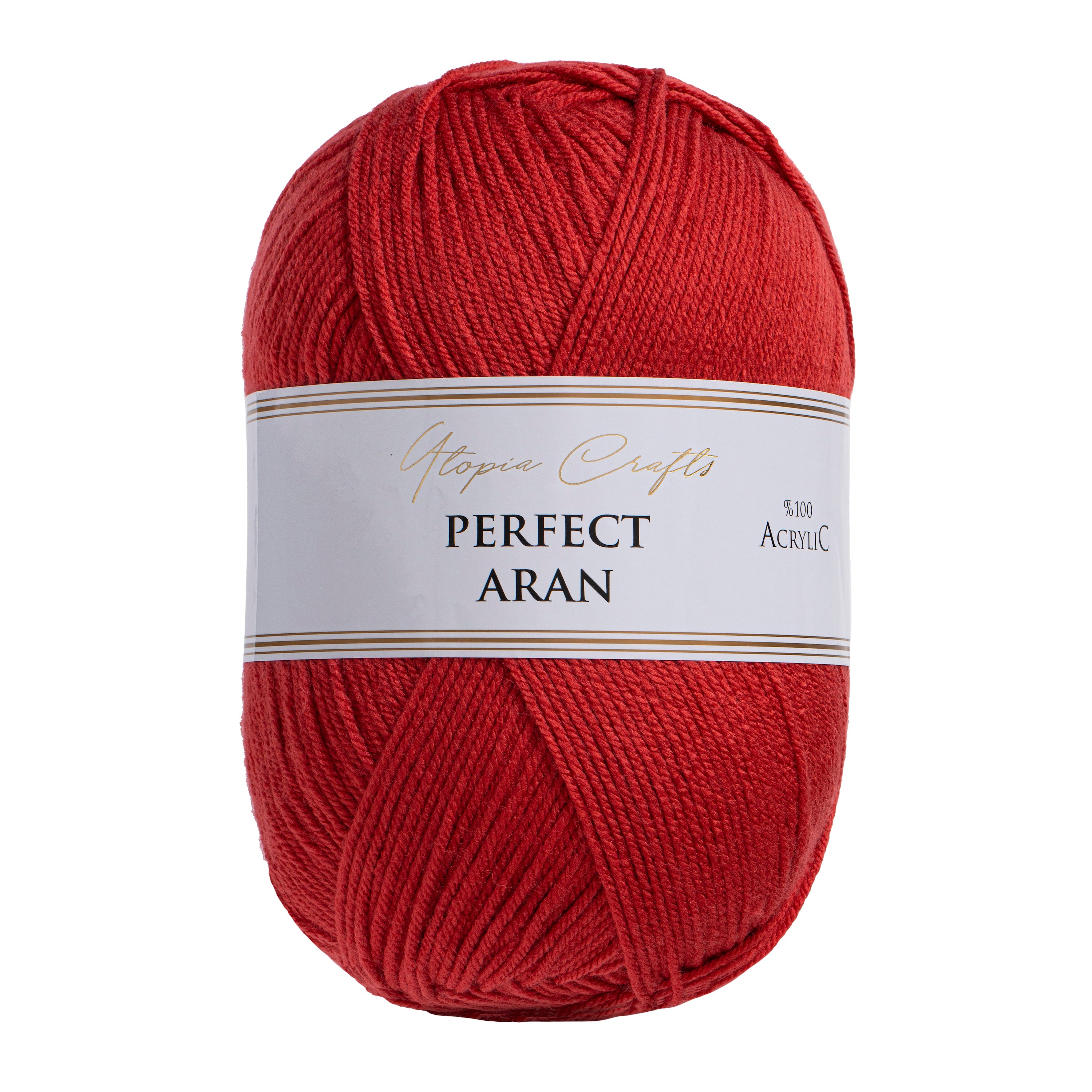 Utopia Crafts Aran Knitting and Crochet Yarn, 400g [Red Orange]