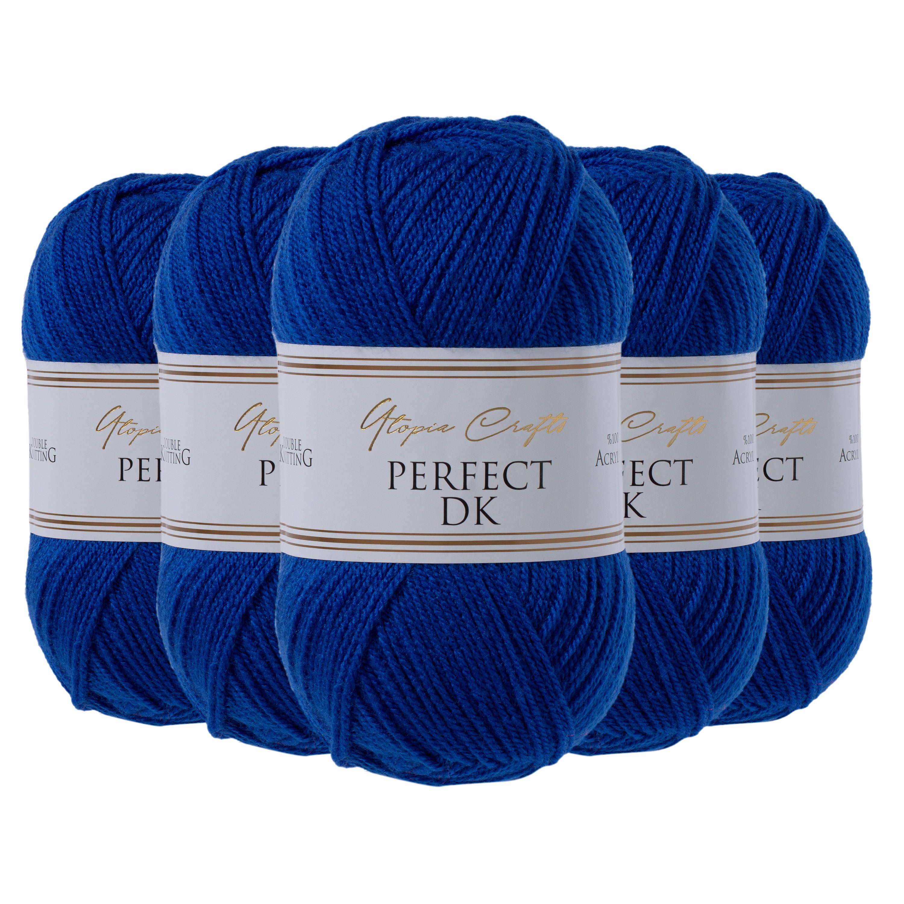 Utopia Crafts DK Double Knitting Yarn, 5x 100g [Medieval Blue]