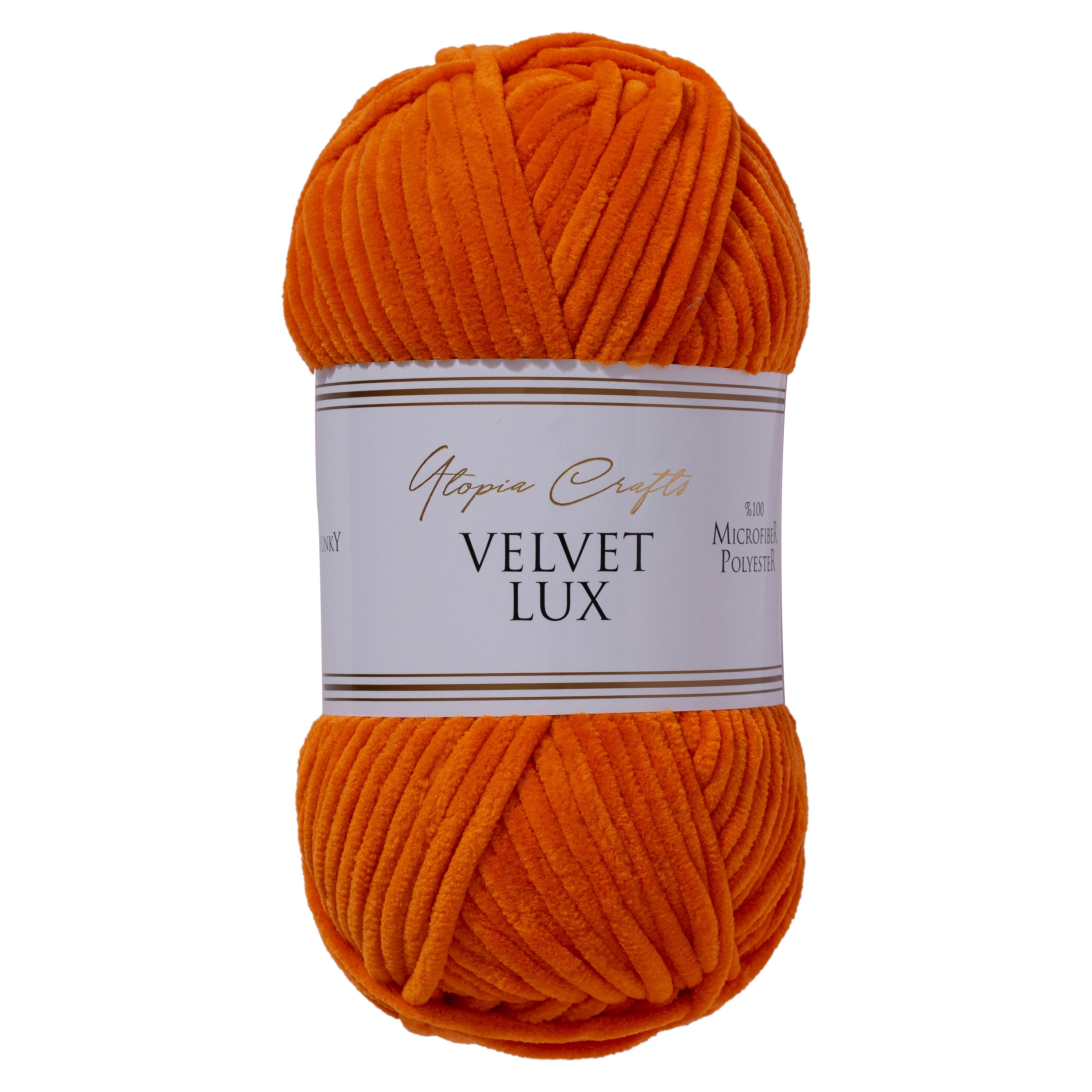 Utopia Crafts Velvet Lux Chenille Super Soft Chunky Yarn for Knitting and Crochet, 100g - 110m (Rusty Orange)