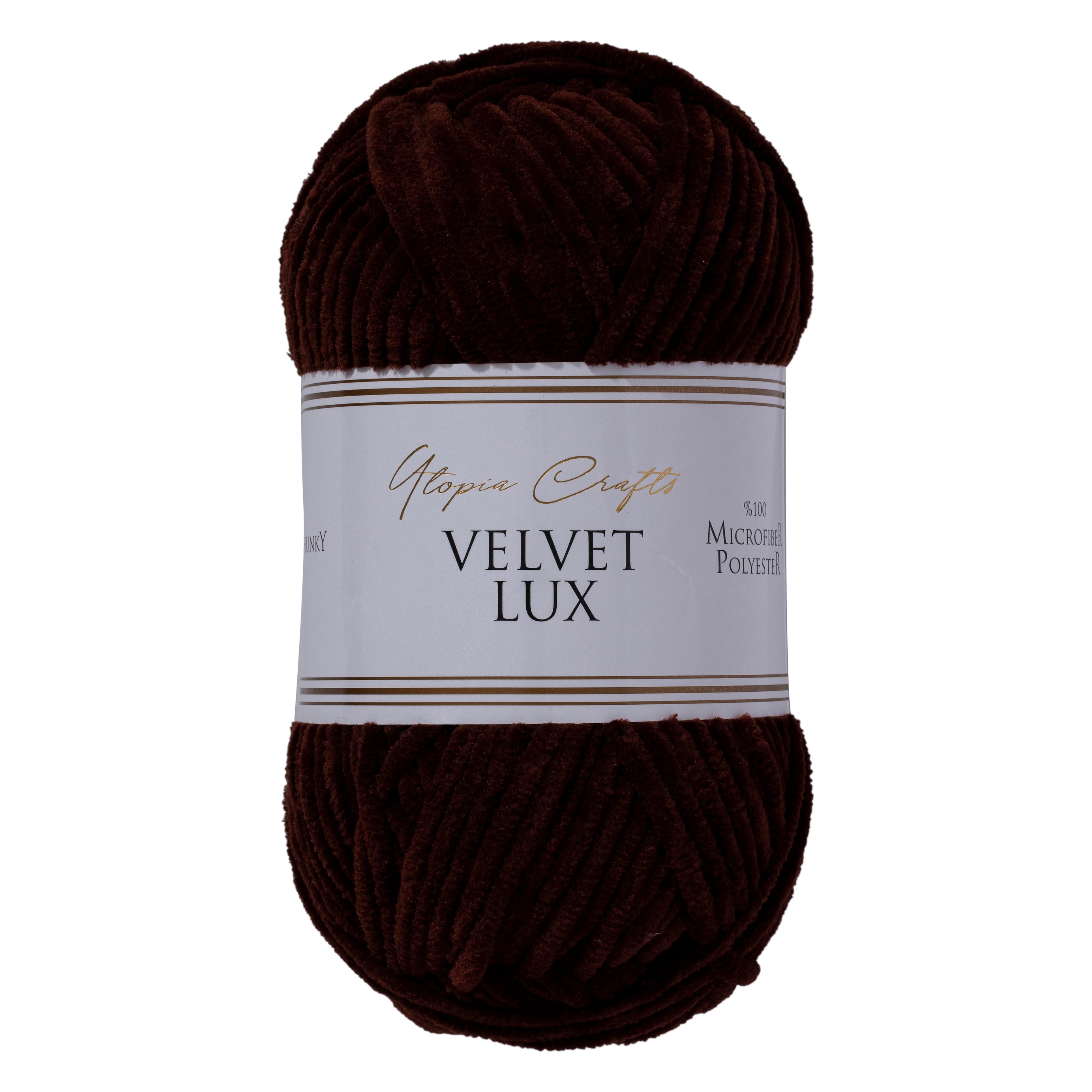 Utopia Crafts Chenille Extra Soft Yarn 100g (Brown / Extra Soft)