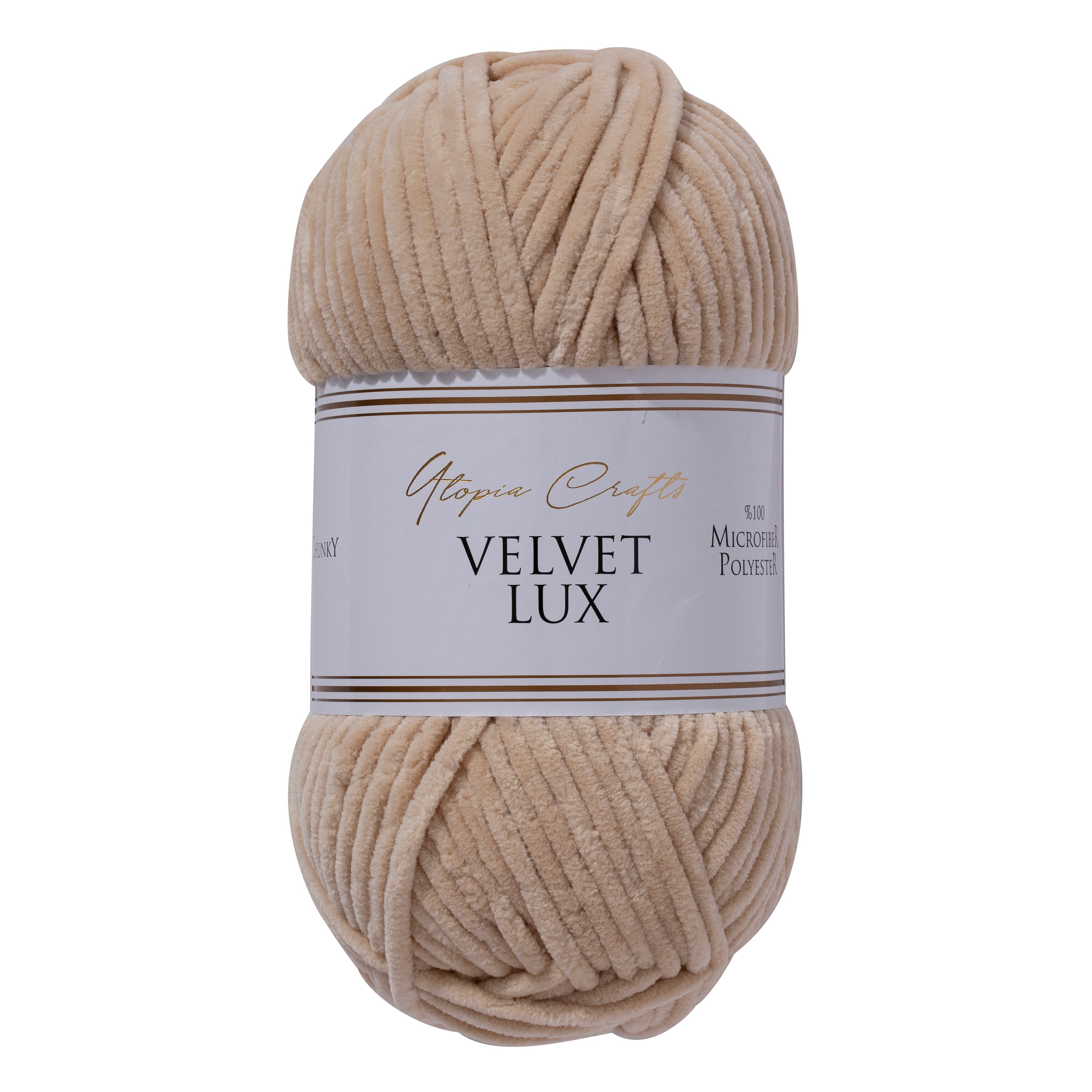 Utopia Crafts Velvet Lux Chenille Super Soft Chunky Yarn for Knitting and Crochet, 100g - 110m (Pastel Brown)