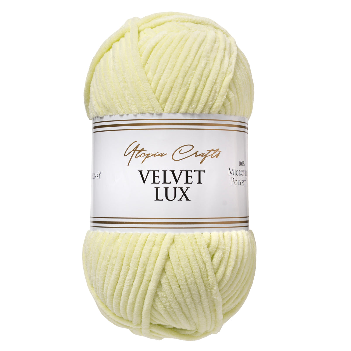 Utopia Crafts Chenille Extra Soft Yarn 100g (Pale Lemon)