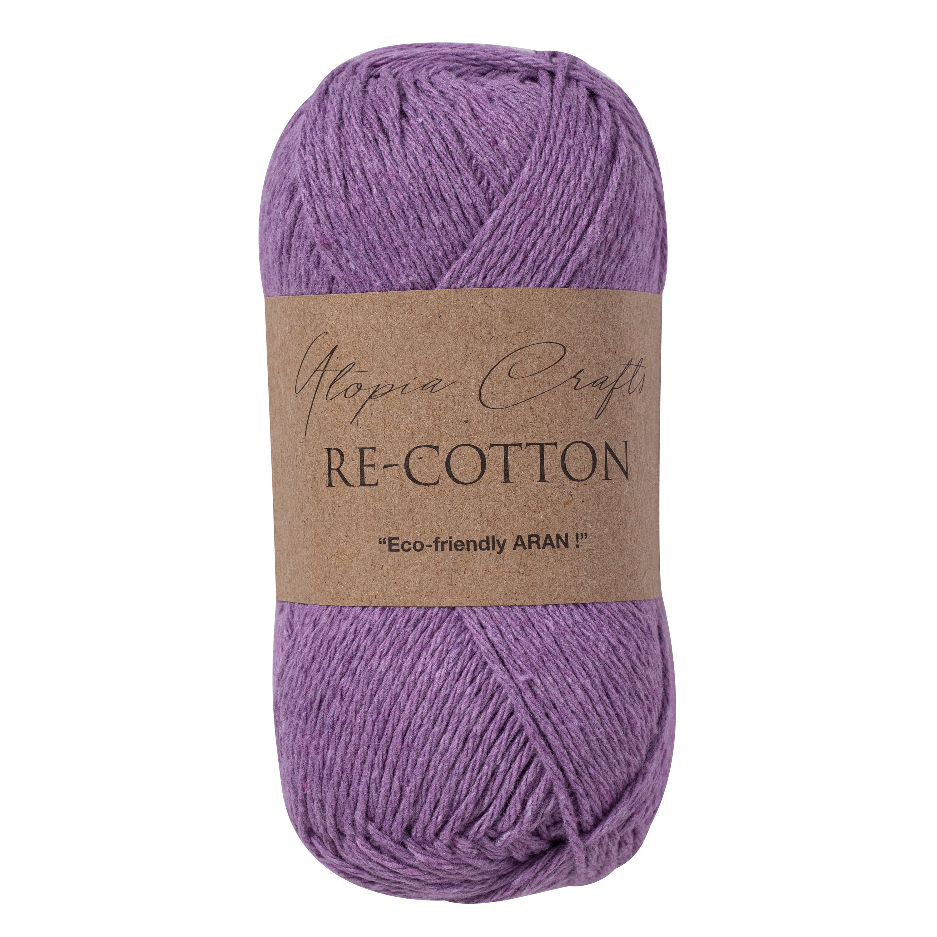 Utopia Crafts Re Cotton Knitting Yarn 5x 100g Viola Purple